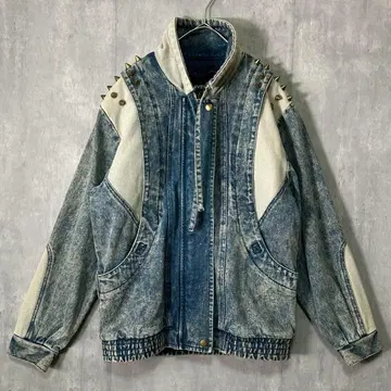 레어 FIG&VIPER 데님 자켓 스파이크 스터드 보아 라이너
