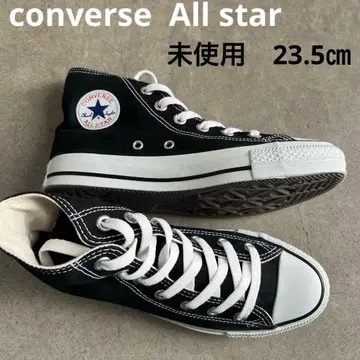 미사용 23.5 CONVERSE 블랙 하이컷 스니커즈 블랙 컨버스