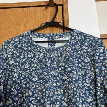 Femmes 코듀로이 꽃무늬 튜닉 7부 소매 사이즈 40