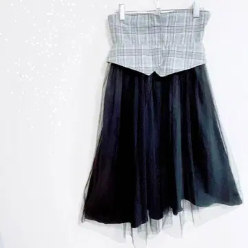 A187 호박 포트 비대칭 스커트 M 레이스 블랙 하이웨스트