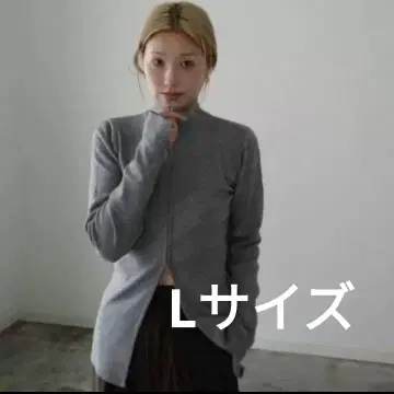 시마무라 hideka 슬릿 zip 니트 가디건 L 사이즈 그레이