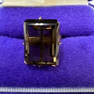 브라운 수정 K14 다크 브라운 스톤 반지 14 사이즈