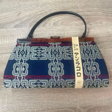 아이누 문양 안라콜로 네이비 핸드백