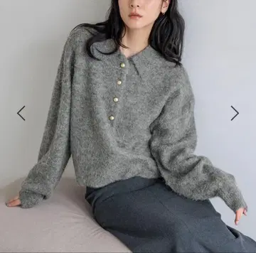 LOWRYSFARM 폴로 니트 풀오버 LS 그레이