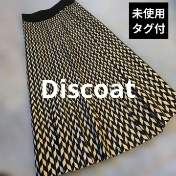 미사용 택 포함 Discoat 기하학 패턴 니트 플레어 스커트