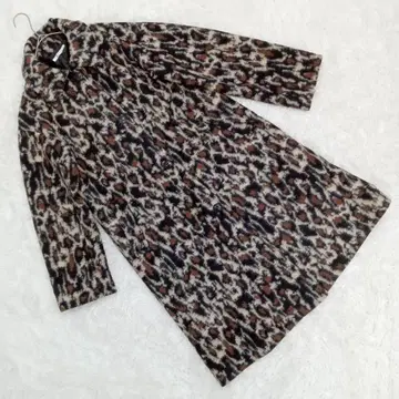 [ MOUSSY ] 마우지 (1) 레오파드 무늬 롱 코트 어깨 드롭 갸루