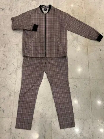 BEAMS HEART MA-1 자켓 체크 유틸리티 팬츠