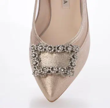 Diana 비쥬 장식 골드 플랫슈즈