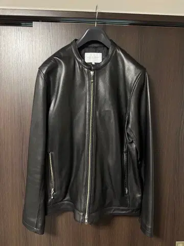 A DAY IN THE LIFE 블랙 가죽 싱글 라이더 자켓