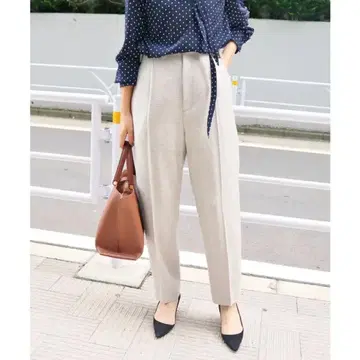 이에나 IENA 헤링본 크롭 팬츠 34 그레이