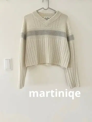 l'heritage martinique 퓨어 라무즈 울 V넥 풀오버