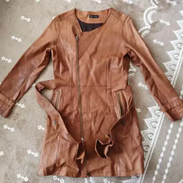 Grande bene 빈티지 브라운 가죽 코트