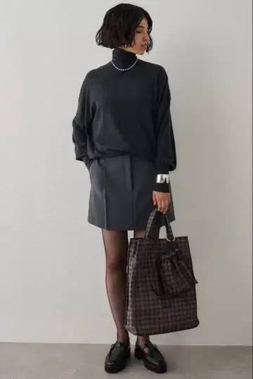 Whim Gazette 턱 미니 스커트 그레이