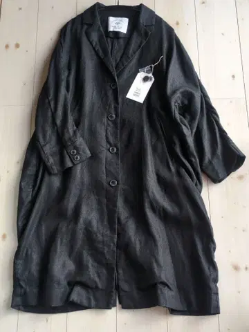 미사용 퓨어세신 린넨 체스터 코트