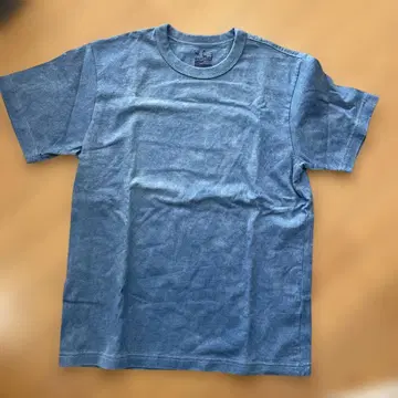 파랑 코튼 반팔 T셔츠