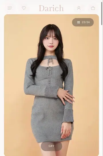 Darich 프론트 오픈 니트 원피스 (FL)