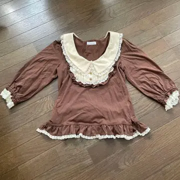 브라운 프릴 긴팔 상의 LIZLISA