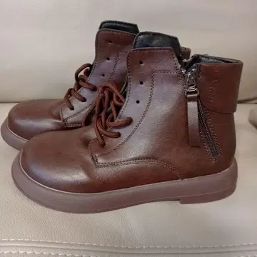 브라운 하이컷 부티 지퍼 포함