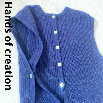 핸즈 오브 크리에이션 알파카 울 2WAY 롱 베스트 가디건