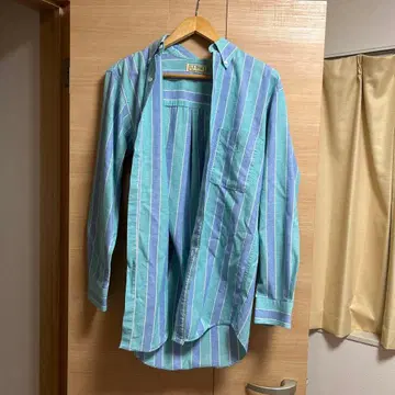 USA제 L.L.Bean 버튼다운 셔츠 XS 청록색 스트라이프