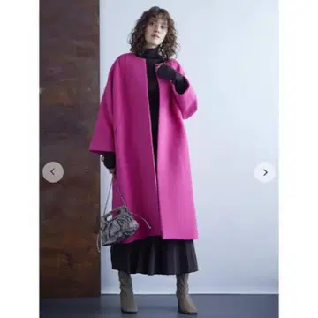 미라 오웬 핑크 롱 코트