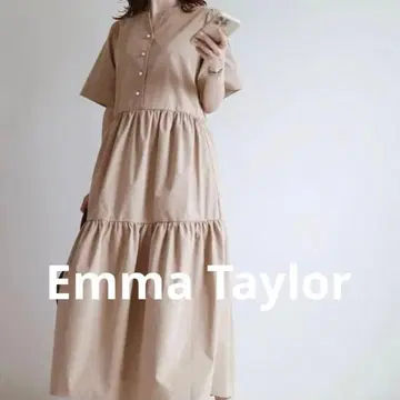 엠마테일러 emma taylor 롱 펄 단추 티어드 원피스