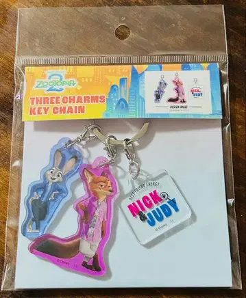 디즈니 주토피아 2 극장판 3 참 키체인 닉 & 주디