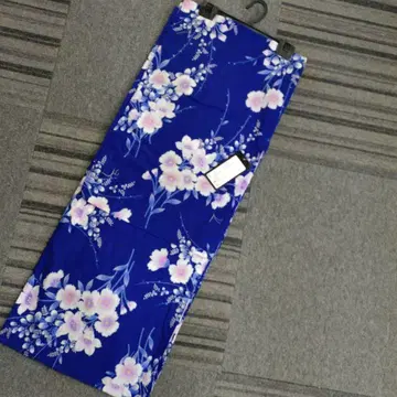 여성 유카타 4L 5L 파란색 꽃무늬 유카타