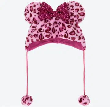 디즈니 팬 캡 레오파드 무늬 핑크