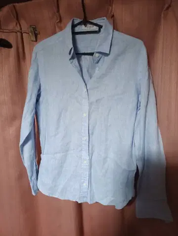 MACPHEE 투모로우랜드 헴프 100% 긴팔 셔츠 라이트 블루