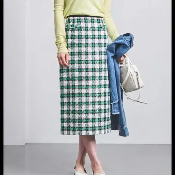 스팽글 체크 타이트 스커트 UNITED ARROWS