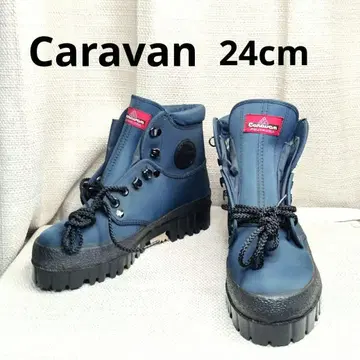 Caravan 통굽 네이비 설산 트레킹 하이컷 부츠 24cm