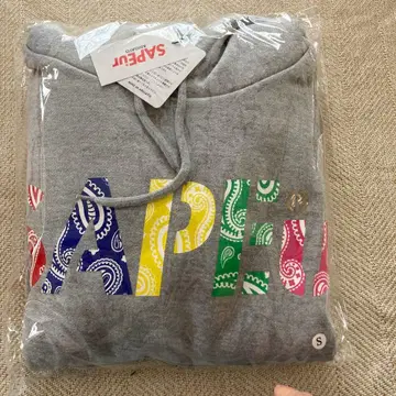 SAPEur 그레이 후드티 S 사이즈 반다나 패턴 사풀