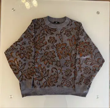 HARE 몰 자카드 플라워 풀오버 니트