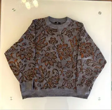 HARE 몰 자카드 플라워 풀오버 니트