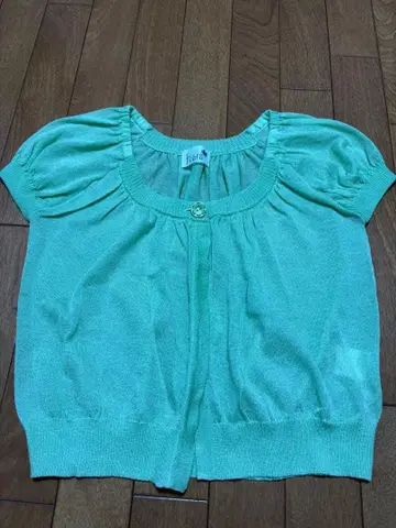 아쉬비스 민트 그린 니트 가디건 반팔 [ 38 ]