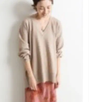 슬로브 이에나 알파카 혼방 V넥 와이드 니트 풀오버 새상품급