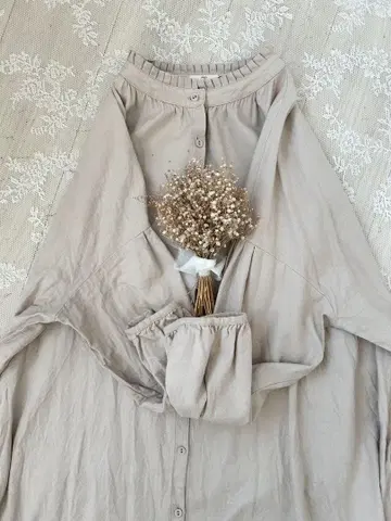 롱 셔츠 원피스*아이보리