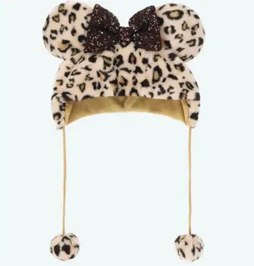 디즈니 팬캡 레오파드 무늬 브라운