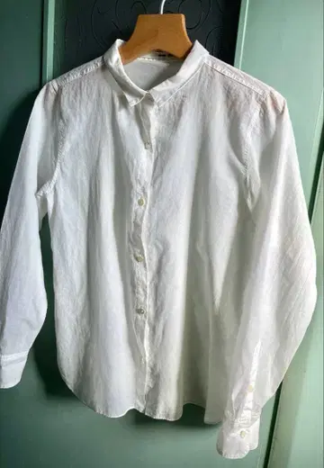 evam eva 긴팔 셔츠 코튼 레이온 화이트 586