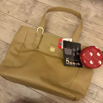 [새상품] 헬로키티 토트백 베이지 5세트