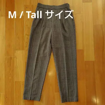 따뜻한 예쁜 실루엣 테이퍼드 팬츠 M Tall 브라운 체크