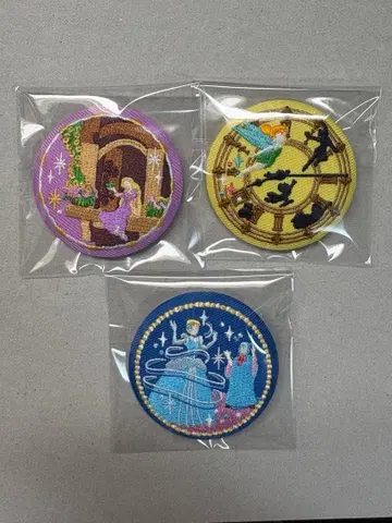디즈니 자수 캔뱃지 3개 세트
