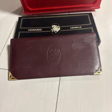 정품 LEONARDO CENBALE 브라운 장지갑