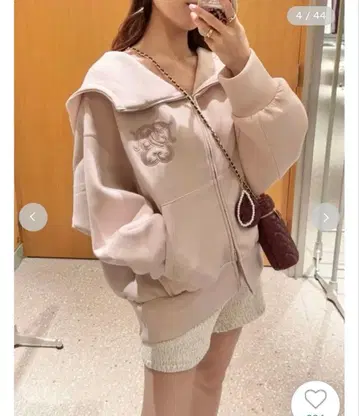 snidel 스나이델 볼륨 후드티 핑크