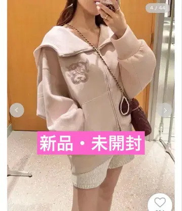 snidel 스나이델 볼륨 후드티 핑크