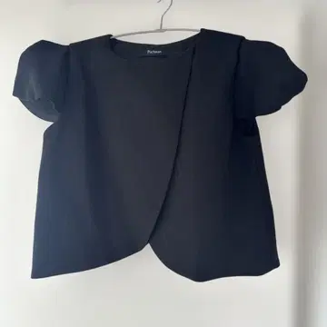 Pachman 블랙 반팔 블라우스 볼레로 튤립 새상품급