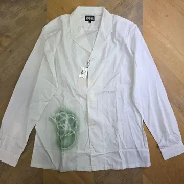 [ 새상품 ] PPFM 화이트 셔츠 꽃무늬 프린트 남성용 L y57