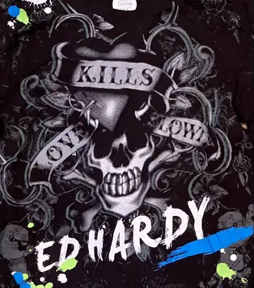 ED HARDY 에드 하디 롱티 긴팔 티셔츠 블랙