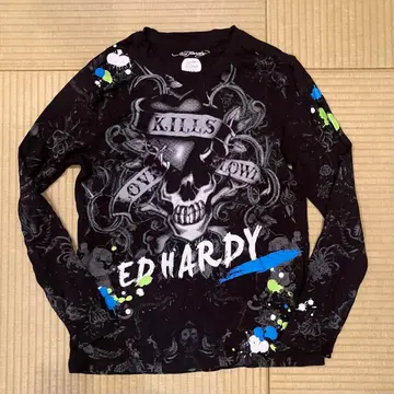 Ed HARDY 에드 버디 긴팔 티셔츠 블랙